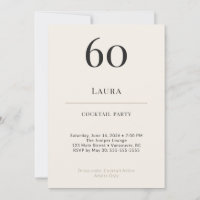 Modern Minimalist 60th Birthday Cocktail Party