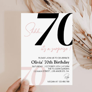 Modern Minimalist 70th Birthday Invitation