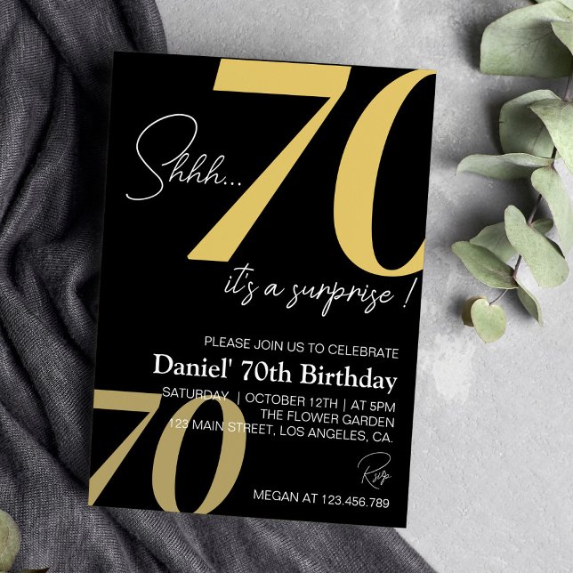 Modern Minimalist 70th Birthday Invitation (Creator Uploaded)