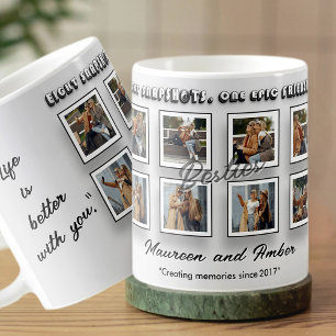 Modern Minimalist 8 Photo Best Friend Personalised Coffee Mug
