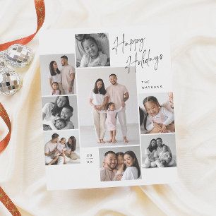 Modern Minimalist 9 Photo Collage Christmas Budget