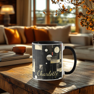 Modern Minimalist - Abstract Black & Cream Custom Mug