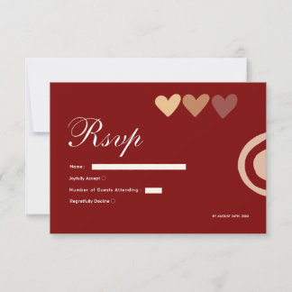 Modern Minimalist Abstract Boho Burgundy Wedding R RSVP Card