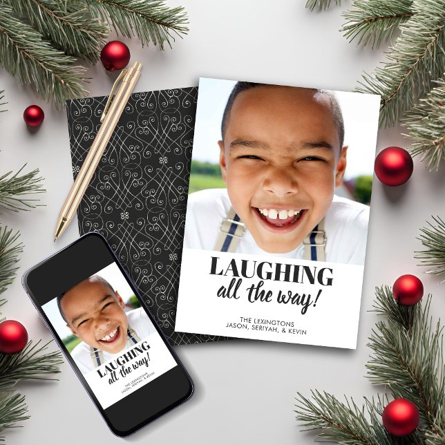 Modern Minimalist Abstract Holiday Photo (Modern Minimalist Abstract Holiday Photo Card)