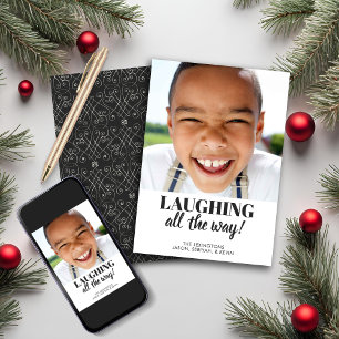 Modern Minimalist Abstract Holiday Photo Card