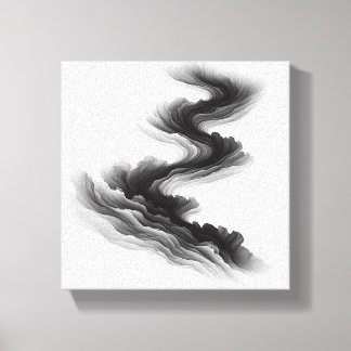 Modern Minimalist Abstract Layered Flow - Smoke Canvas Print
