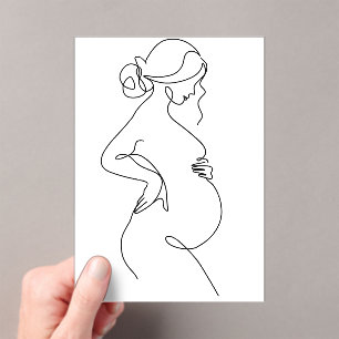 Modern Minimalist Abstract Line Art Drawing Acrylic Invitations