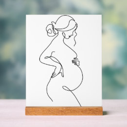 Modern Minimalist Abstract Line Art Drawing Acrylic Sign