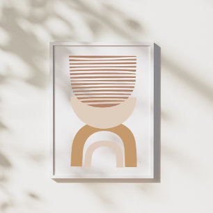 Modern Minimalist Abstract Line Art Drawing Poster