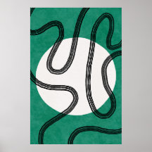 Modern Minimalist Abstract Line Art Poster