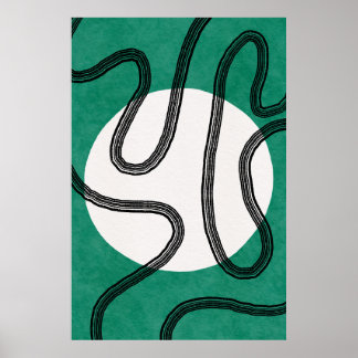 Modern Minimalist Abstract Line Art Poster