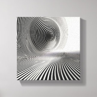 Modern Minimalist Abstract Linear Swirl - 3D Canvas Print