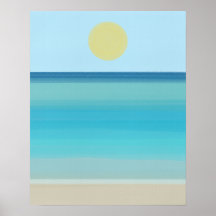 Modern Minimalist Abstract Ocean Sandy Beach