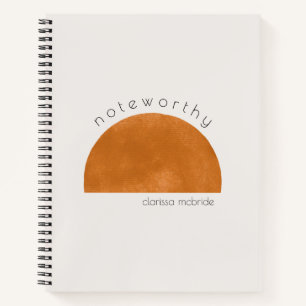 Modern Minimalist Abstract Sun Personalised Notebook