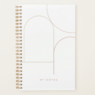 Modern Minimalist Abstract Terracotta Geometric Pe Planner