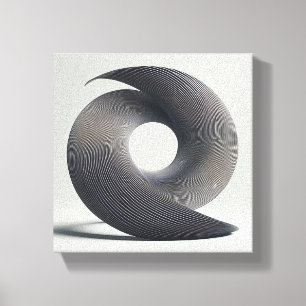 Modern Minimalist Abstract Twisted Spiral - 3D Canvas Print