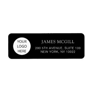Modern Minimalist Add Your Logo Return Address Label