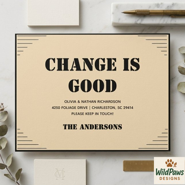 Modern Minimalist Address Change Moving  Postcard (Modern Minimalist Address Change Moving Postcard
)