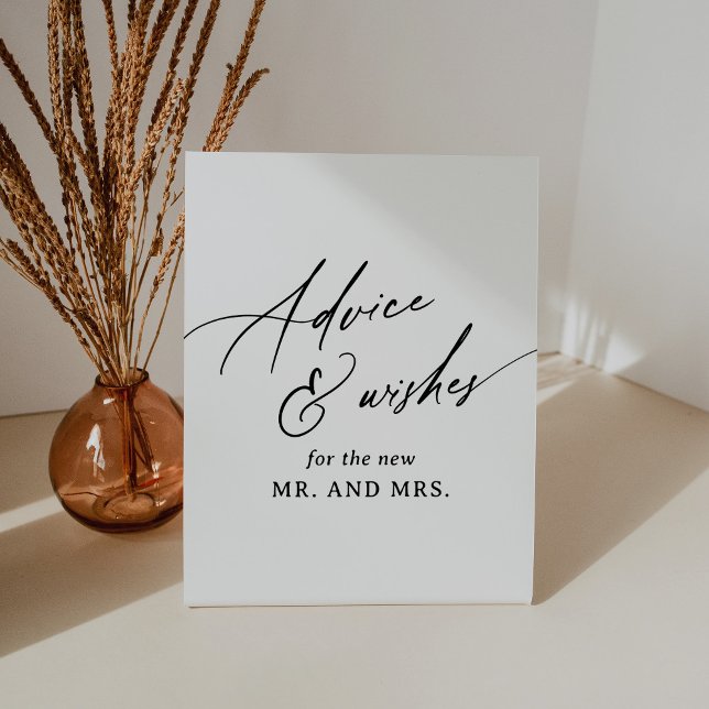 Modern Minimalist Advice and Wishes Wedding Sign (Creator Uploaded)