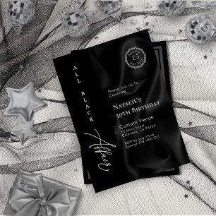 Modern Minimalist All Black Attire Formal Affair Invitation