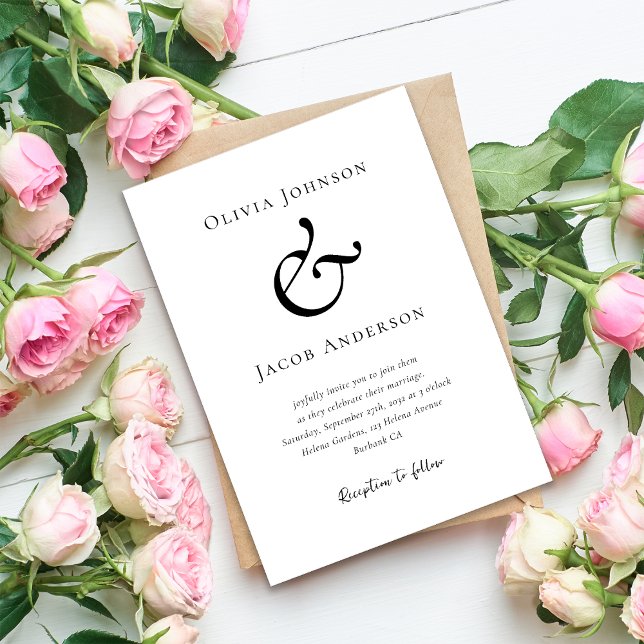 Modern Minimalist Ampersand Wedding Invitation (Creator Uploaded)