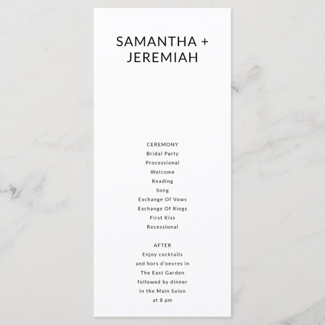 Modern Minimalist and Simple Flat Card Wedding  (Front)