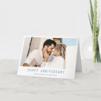 Modern Minimalist Anniversary Photo Greeting Card