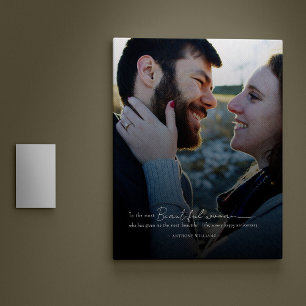 Modern Minimalist Anniversary Wedding Photo Canvas Print