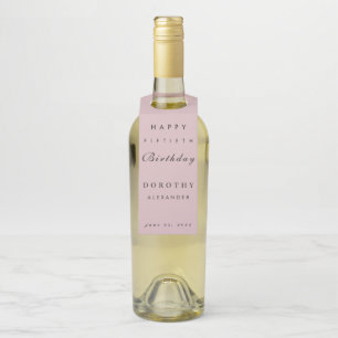 Modern Minimalist ANY Milestone Adult Birthday Bottle Tag