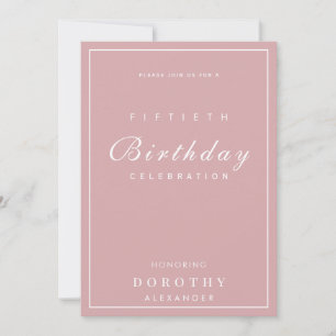 Modern Minimalist ANY Milestone Adult Birthday Invitation