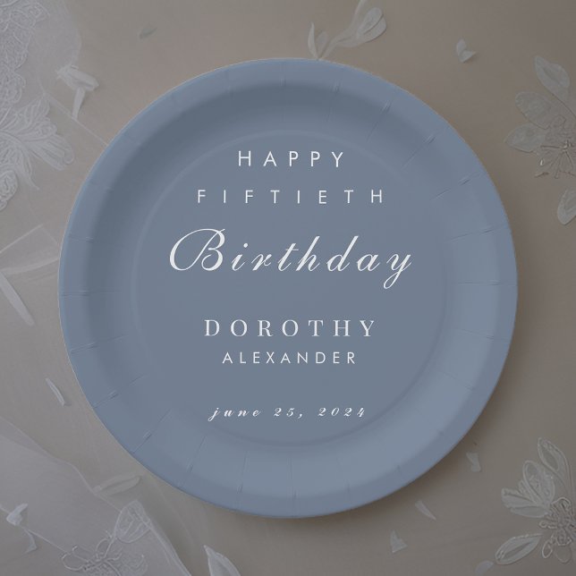 Modern Minimalist ANY Milestone Adult Birthday Paper Plate (Creator Uploaded)