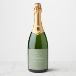 Modern Minimalist ANY Milestone Adult Birthday Sparkling Wine Label