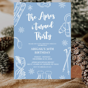 Modern Minimalist Apres Ski Birthday Weekend  Invitation