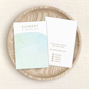 Modern Minimalist Aqua Watercolor Earring Display Business Card