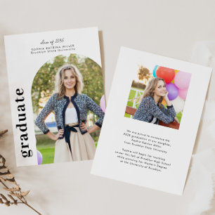 Modern Minimalist Arch 2 Photo Graduate Graduation Announcement