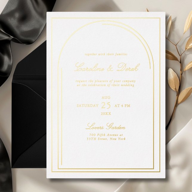Modern Minimalist Arch Border Wedding  (Modern Minimalist Arch Border Wedding Foil Invitation. Avaible in Gold, Rose-Gold & Silver.)