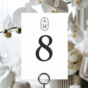 Modern Minimalist Arch initials Wedding Table Number