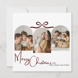 Modern Minimalist Arch Photo Family Christmas Holiday Card