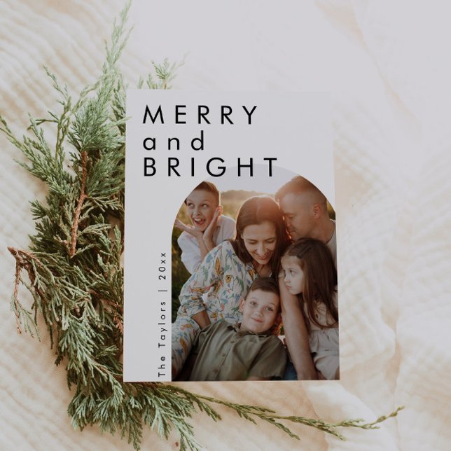 Modern Minimalist Arch Photo Family Holiday Card (Creator Uploaded)