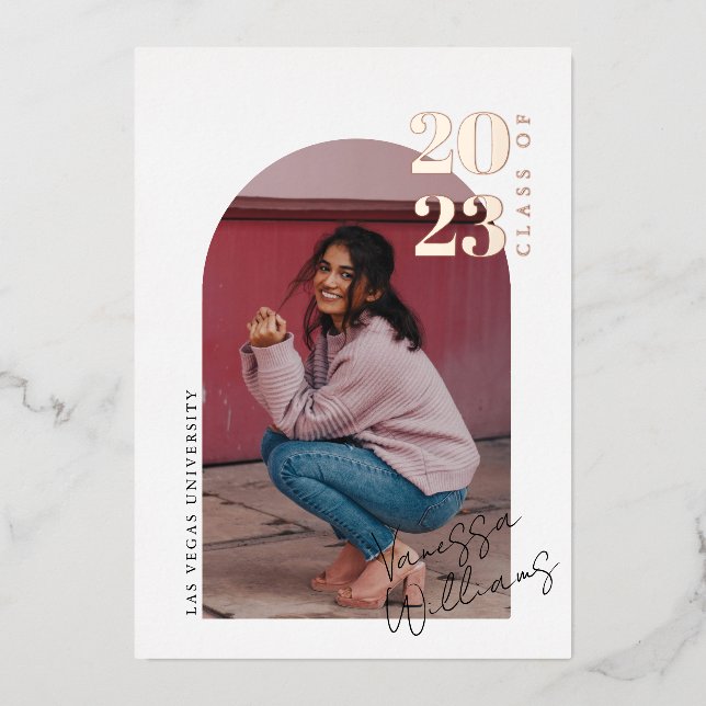 Modern Minimalist Arch Photo Graduation Party  (Front)