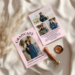 Modern Minimalist Arch Photo Graduation Party Invitation