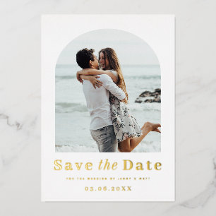 Modern minimalist arch photo save the date