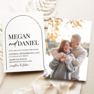 Modern Minimalist Arch Picture Photo Wedding Invitation
