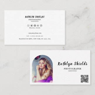 Modern minimalist  Arch Script Photography  Business Card