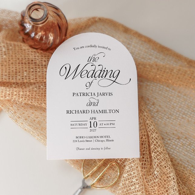 Modern Minimalist Arch Wedding Elegant Invitation (Creator Uploaded)