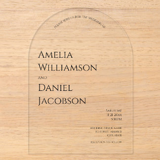 Modern Minimalist Arch Wedding Invitation