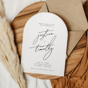 Modern Minimalist Arch Wedding Invitation