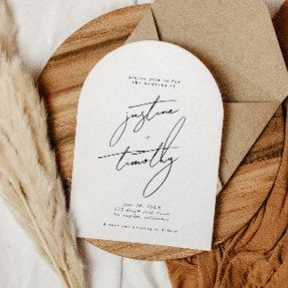 Modern Minimalist Arch Wedding Invitation