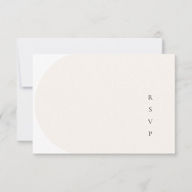 Modern Minimalist Arch Wedding RSVP Card (Front)
