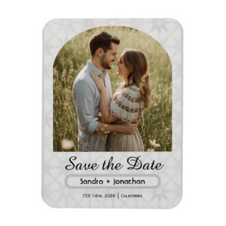 Modern Minimalist Arched Photo personalised Magnet